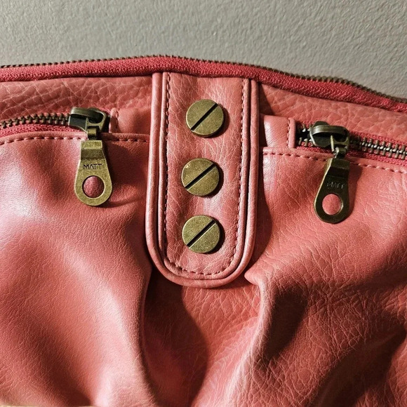Matt and Nat Women’s Vegan Leather Bohemian Crossbody Handbag Salmon Pink Small. - Picture 7 of 8